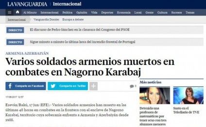 İspaniya mətbuatı Ermənistanın Qarabağ cəbhəsindəki son itkilərindən yazır