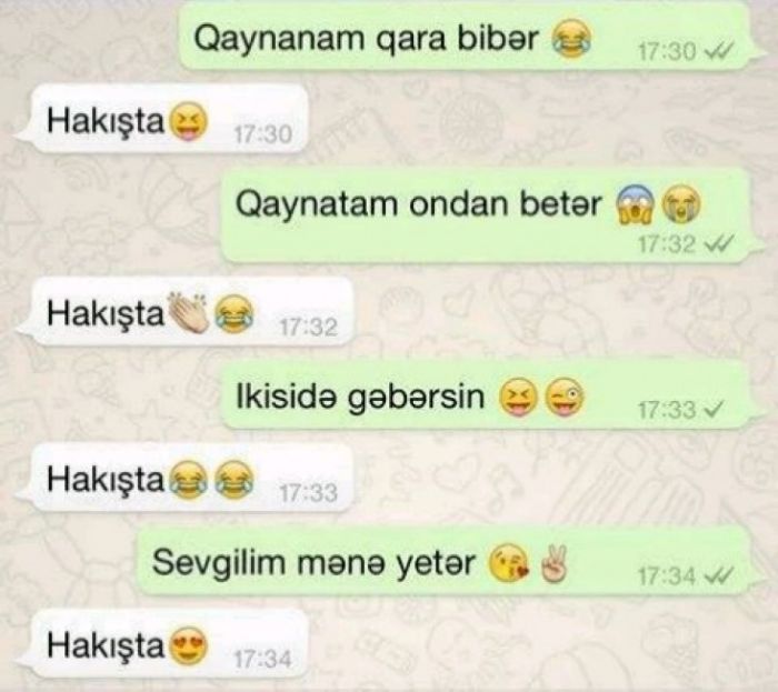 İki rəfiqənin “WhatsApp” yazışması "Qaynanam qara bibər, gəbərsin..."-FOTO