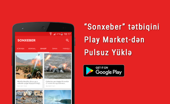 "SONXƏBƏR" mobil əlavəsi aktiv edildi YÜKLƏYİN