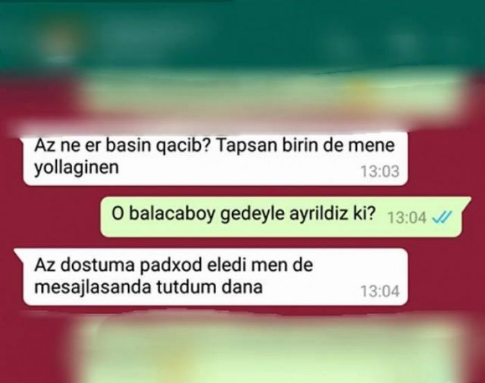 Azərbaycanlı iki qızın “WhatsApp” yazışması “Bizə kişi yoxdu ki...?!”