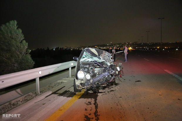 Gürcüstan vətəndaşı Bakıda qəza törədib: Ölən var FOTO