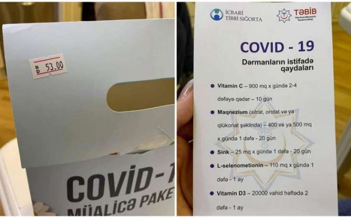 Apteklərdə satılan COVID-19 müalicə paketi barədə TƏBİB-dən AÇIQLAMA