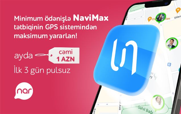 “Nar” dan yeni xidmət - NaviMax GPS izləmə imkanı