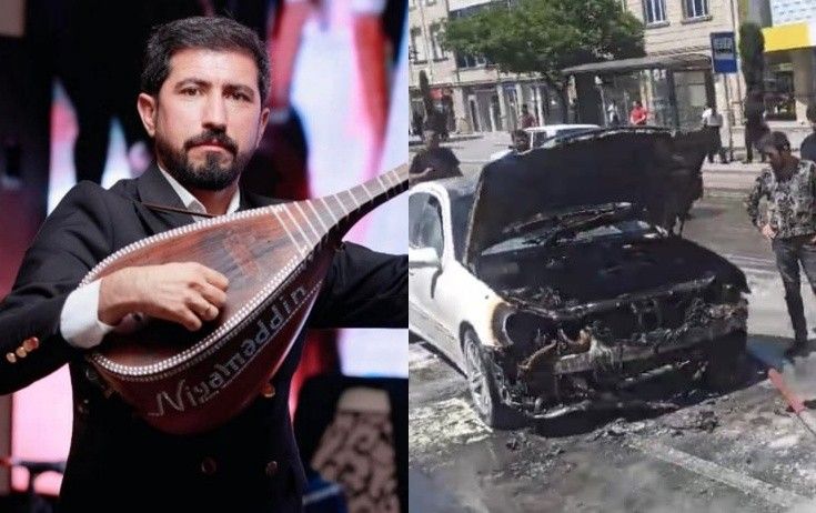 Aşığın maşını yanıb külə döndü