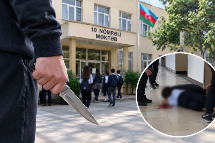 Bakıda 10 nömrəli məktəbdə  məktəbli bıçaqlandı - Şagird....